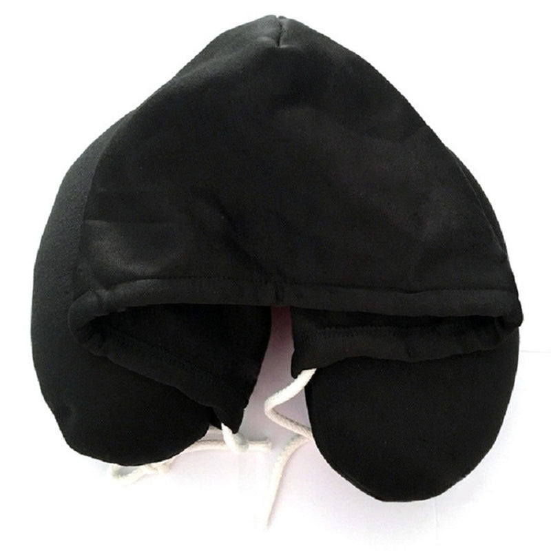 ✈️ Hooded Travel Neck Pillow – Memory Foam Comfort for Flights & Trips