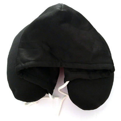 ✈️ Hooded Travel Neck Pillow – Memory Foam Comfort for Flights & Trips