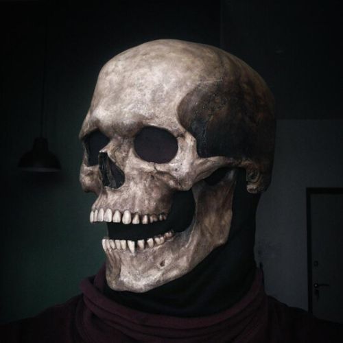 Halloween Skeleton Mask 💀 – Realistic Movable Jaw Costume Mask