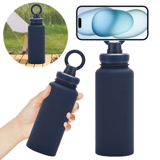 Insulated Water Bottle 💧 + Phone Mount 📱 – Perfect for Workouts