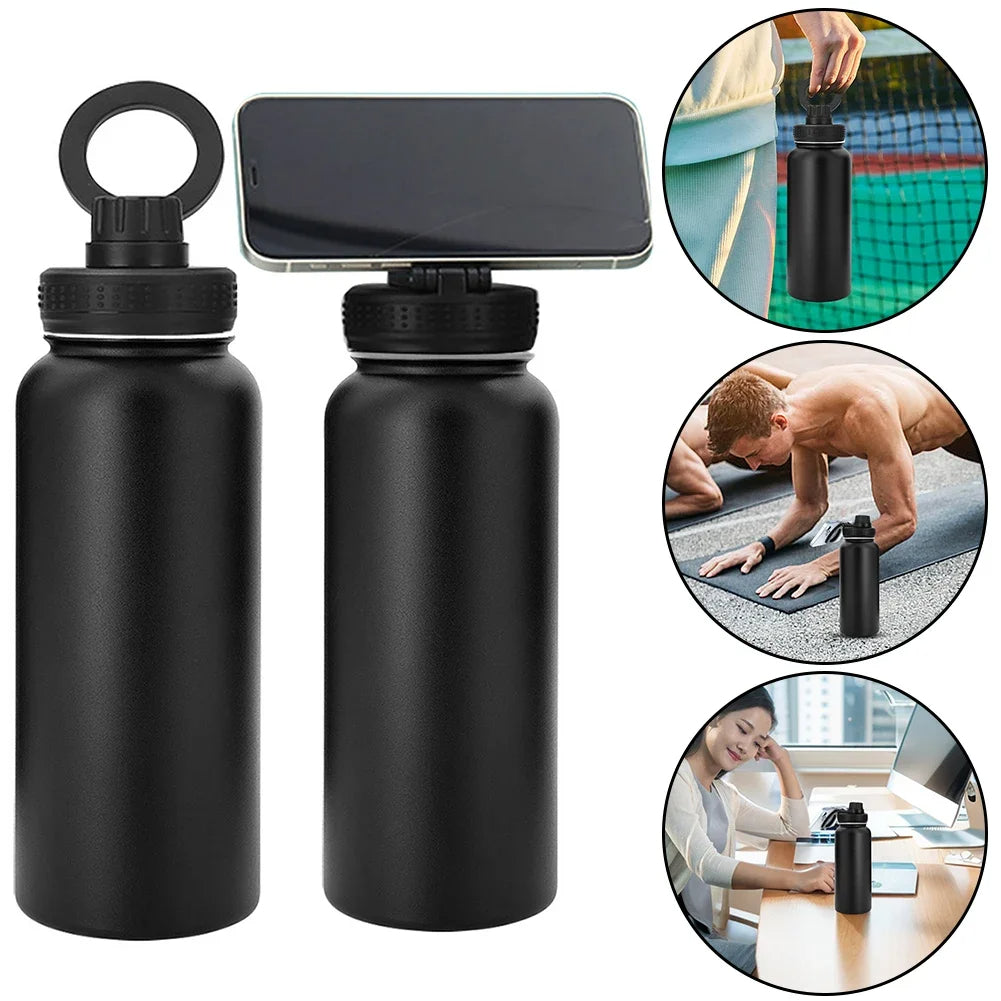 Insulated Water Bottle 💧 + Phone Mount 📱 – Perfect for Workouts
