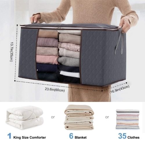 3x Clothes Storage Bags 🧺 – Durable & Transparent