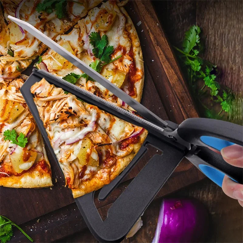 Pizza Scissors with Built-In Server Tray – Slice & Serve Without the Mess