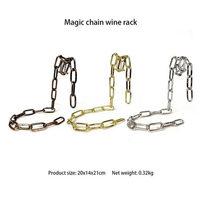 🍷 Floating Wine Holder – Iron Chain Illusion for Stunning Display