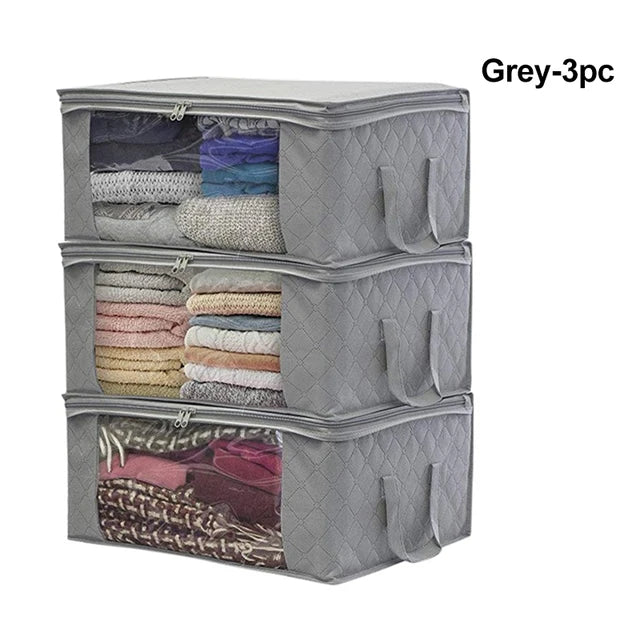 3x Clothes Storage Bags 🧺 – Durable & Transparent