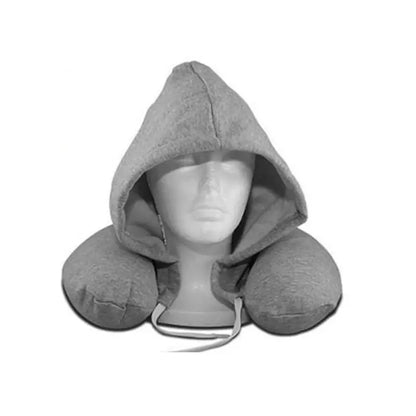 ✈️ Hooded Travel Neck Pillow – Memory Foam Comfort for Flights & Trips