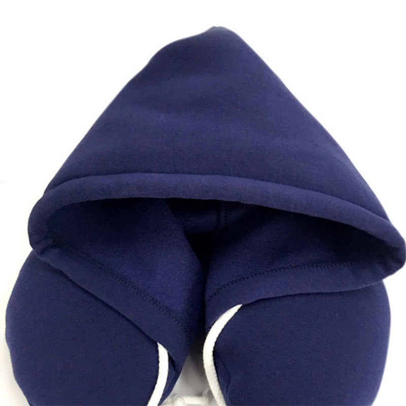 ✈️ Hooded Travel Neck Pillow – Memory Foam Comfort for Flights & Trips